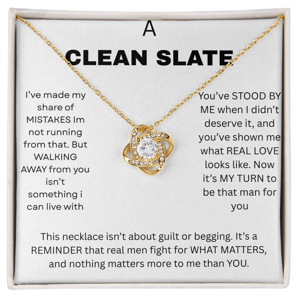 A CLEAN SLATE | LOVE KNOT NECKLACE - APOLOGY AND RECONCILIATION GIFT FOR HER