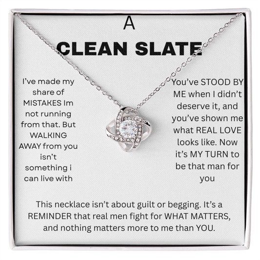 A CLEAN SLATE | LOVE KNOT NECKLACE - APOLOGY AND RECONCILIATION GIFT FOR HER