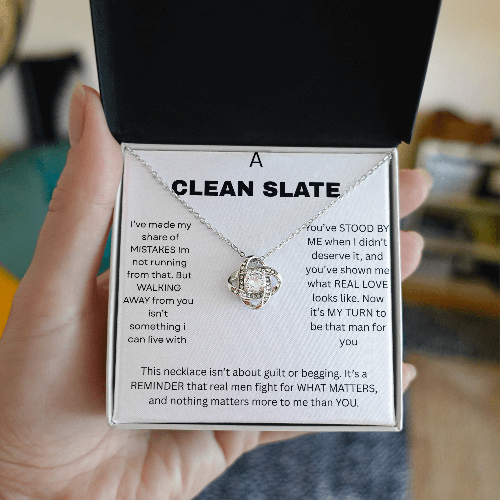 A CLEAN SLATE | LOVE KNOT NECKLACE - APOLOGY AND RECONCILIATION GIFT FOR HER