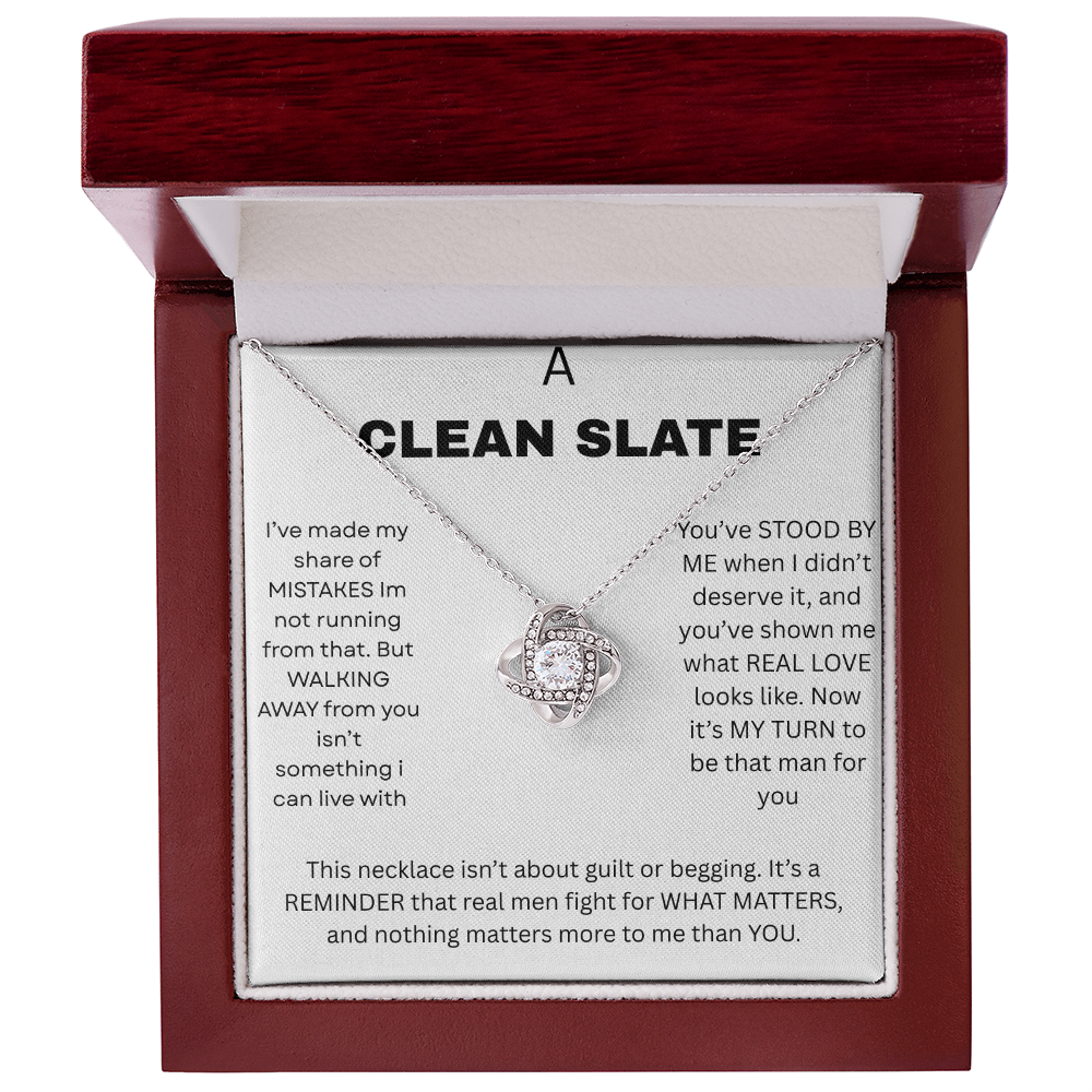 A CLEAN SLATE | LOVE KNOT NECKLACE - APOLOGY AND RECONCILIATION GIFT FOR HER